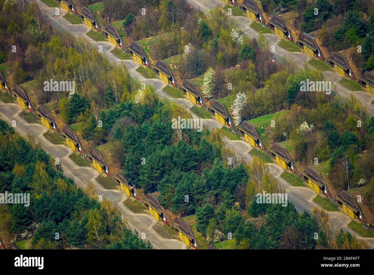 Aerial view of ammunition depot Ammunition Supply Center West of the Bundeswehr, formerly Army Ammunition Wulfen Ammunition Muna in Dorsten in the Ruhr area in the Federal State of North Rhine-Westphalia, Germany Stock Photo