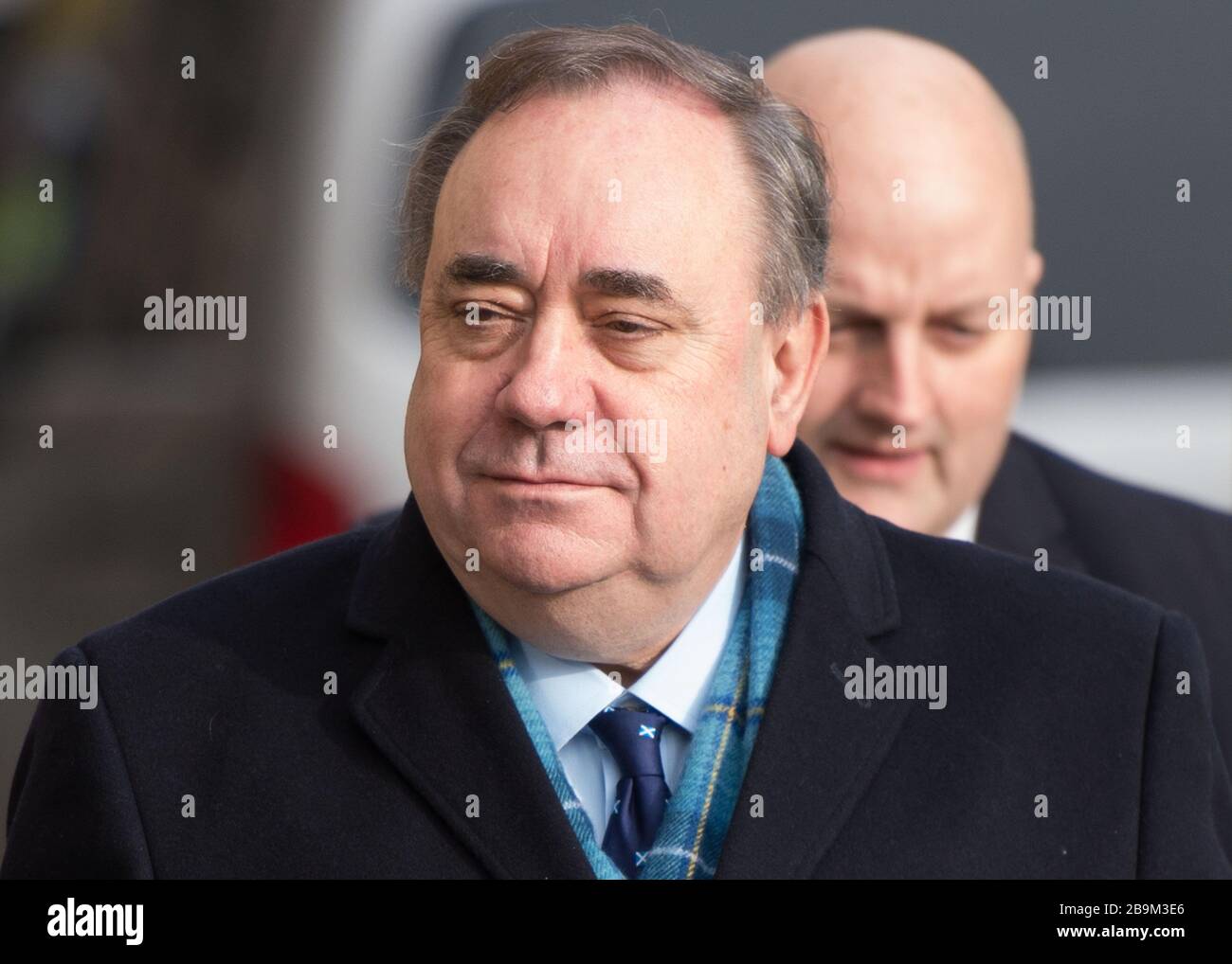 Edinburgh, UK. 23 March 2020.   Pictured: Alex Salmond - Former First Minister of Scotland and Former Leader of the Scottish National Party (SNP).   Alex Salmond is seen arriving at the High Court on day eleven of his trial, where the Jury are expected to return a verdict later today. Stock Photo