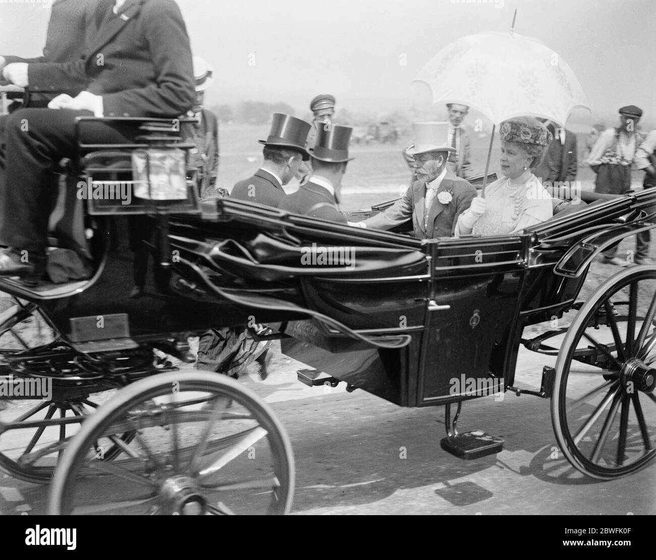 Derby Day The Royal Party arriving on the course 31 May 1922 Stock Photo