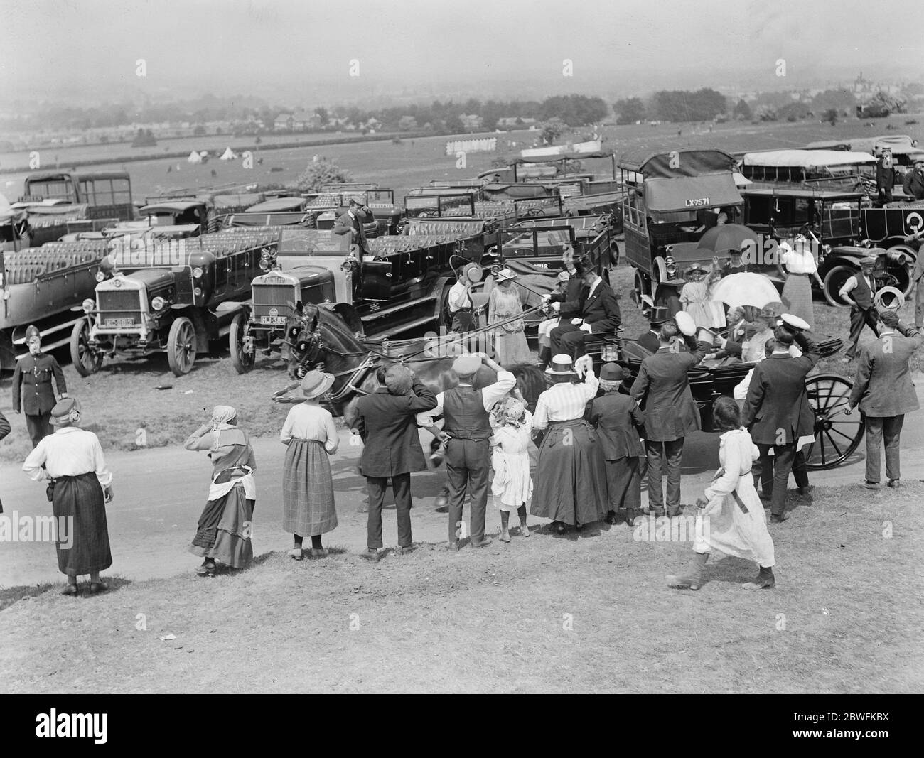 Derby Day The Royal Party arriving on the course 31 May 1922 Stock Photo