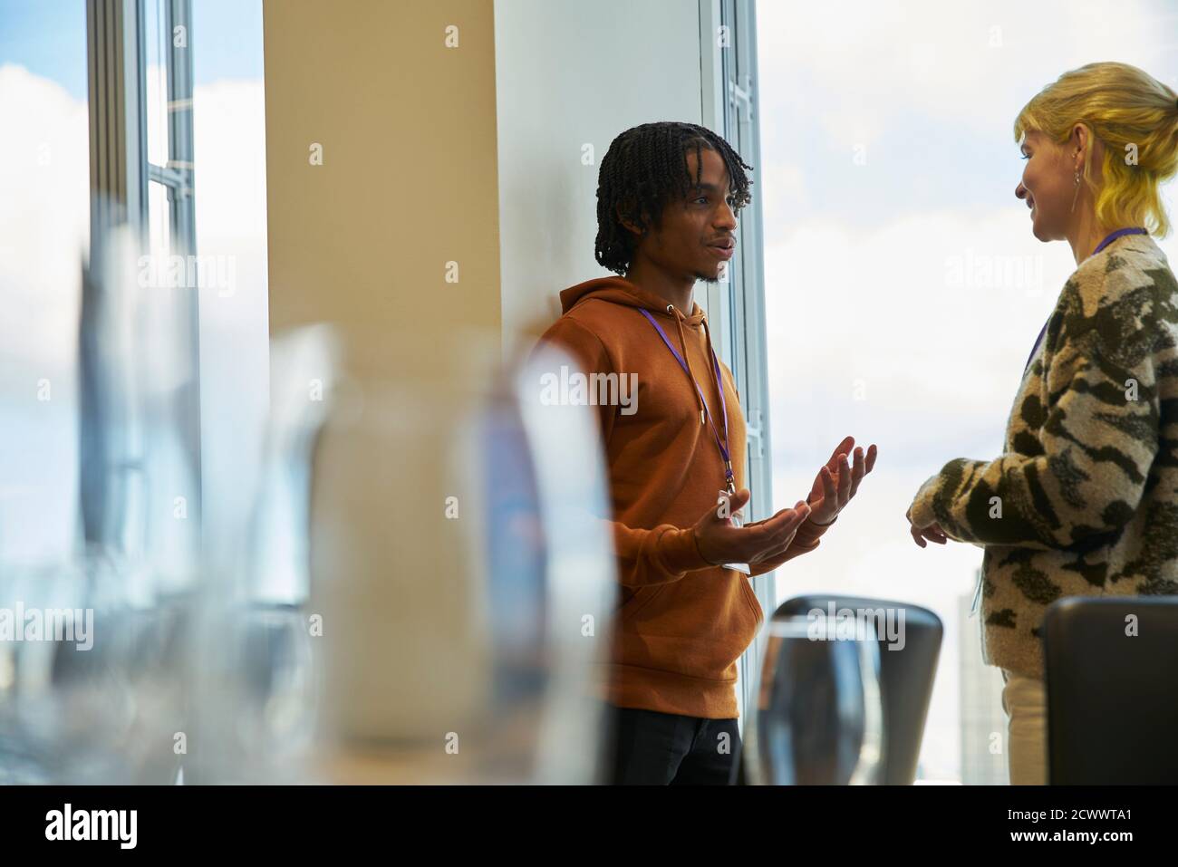 Business people talking in office Stock Photo