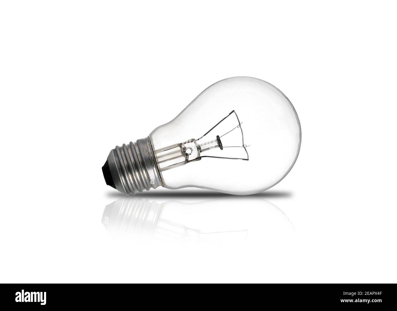 Classic glass bulb with filament with E27 base Stock Photo