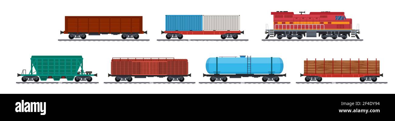 Train freight wagons, Stock Vector