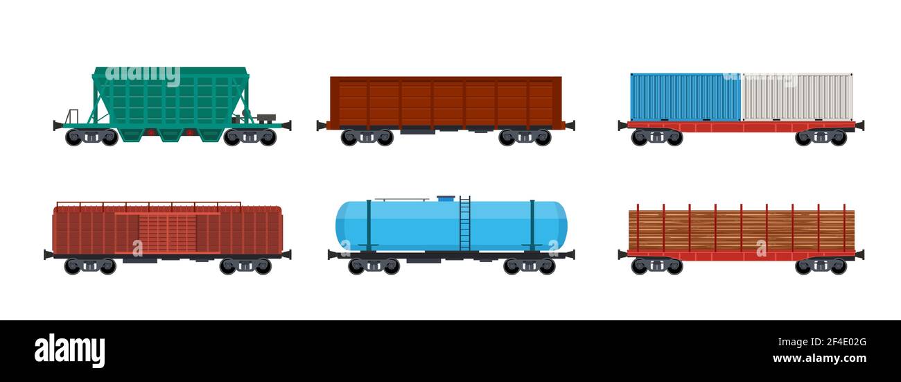 Train freight wagons, Stock Vector