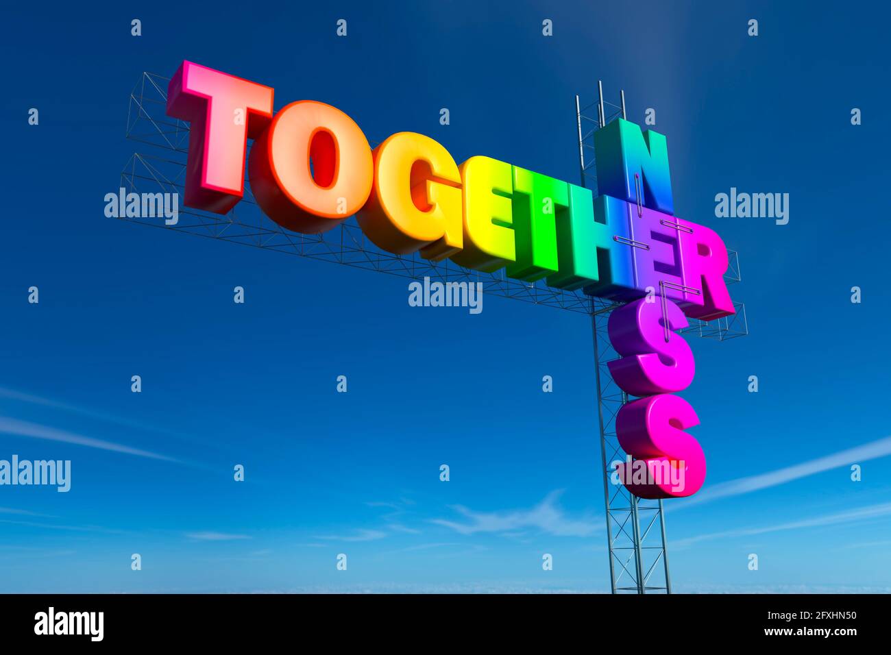 Digitally generated image multicolor togetherness sign Stock Photo