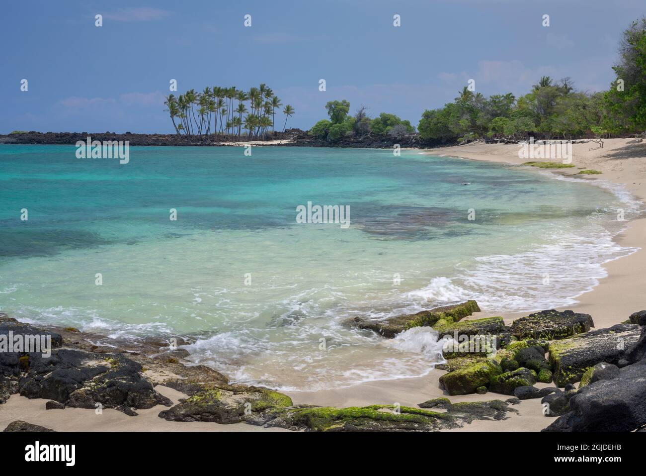 USA, Hawaii, Big Island of Hawaii. Kekaha Kai State Park (aka Kona ...