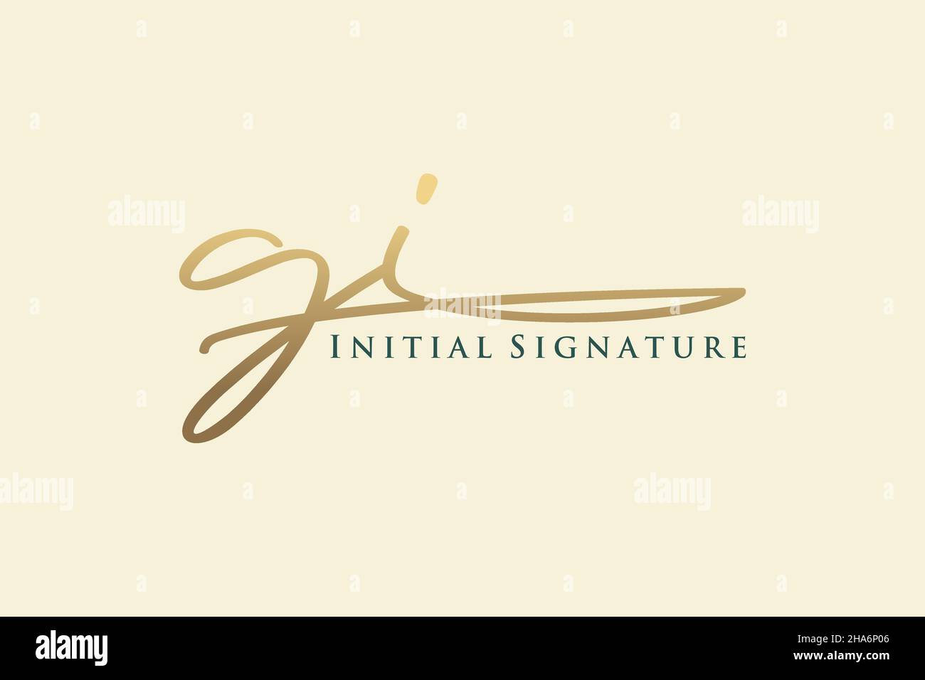 GI Letter Signature Logo Template elegant design logo. Hand drawn Calligraphy lettering Vector illustration. Stock Vector