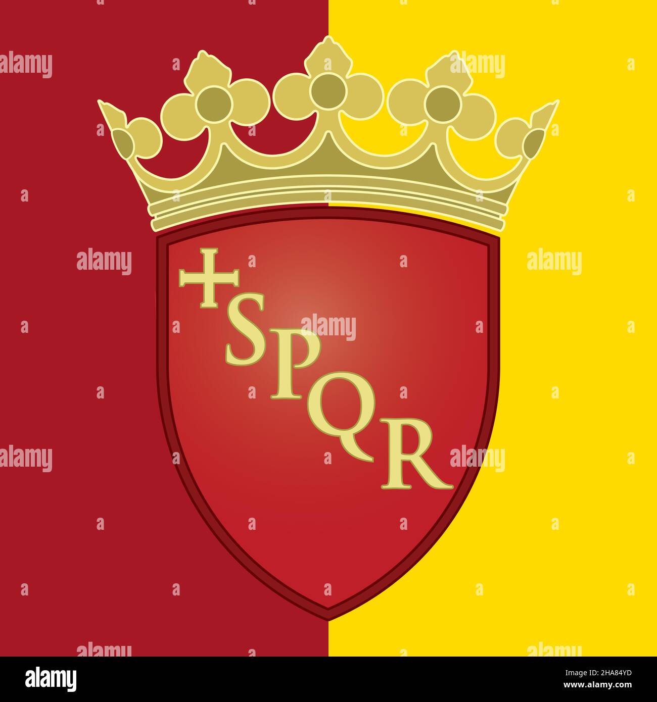 Rome coat of arms and flag, Italy, vector illustration Stock Vector