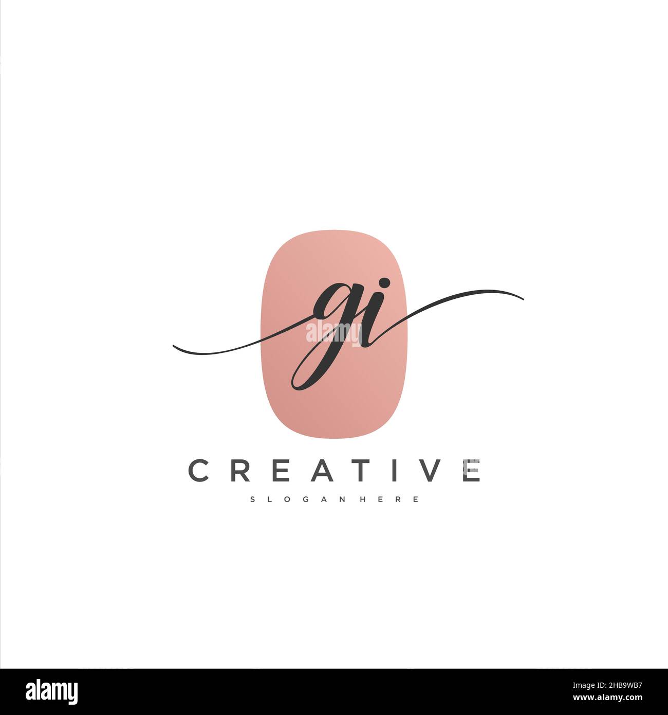 GI Initial handwriting minimalist geometric logo template vector art, Logo for business beauty, fashion, and other art Stock Vector