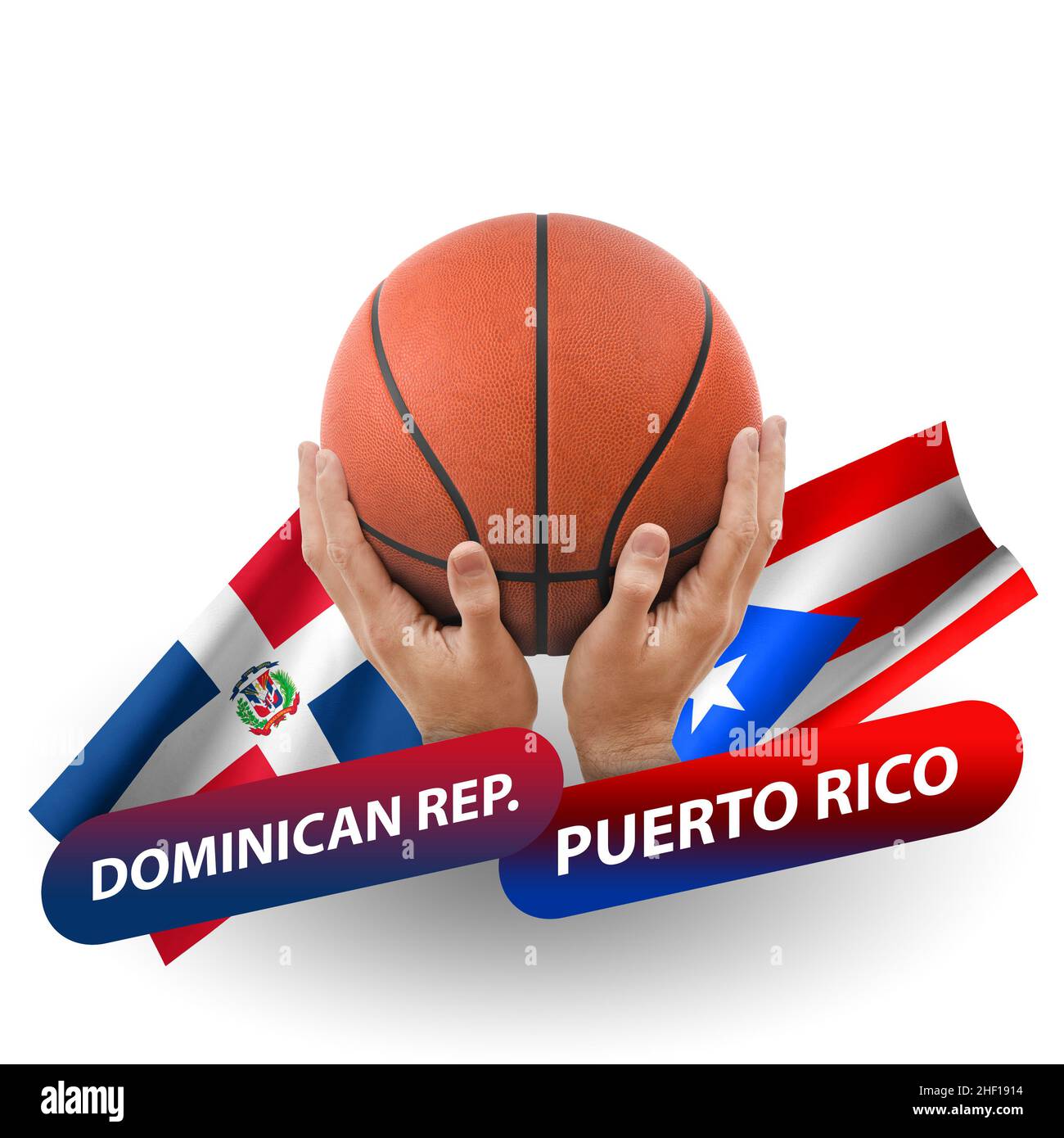 Basketball competition match, national teams dominican republic vs puerto rico Stock Photo