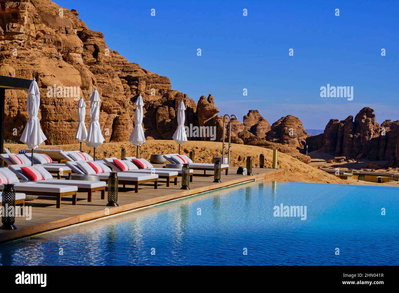 Saudi Arabia, Al Madinah Region, AlUla or Al Ula, Habitas hotel Stock Photo