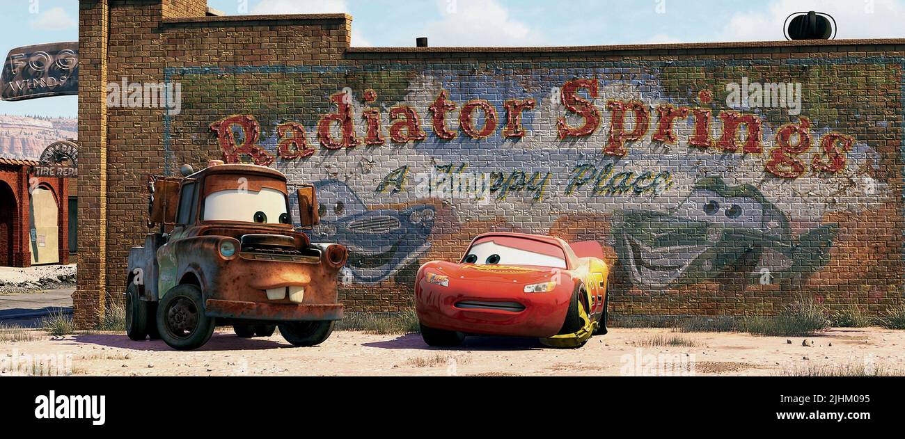 MATER THE TOW TRUCK, LIGHTNING MCQUEEN, CARS, 2006 Stock Photo