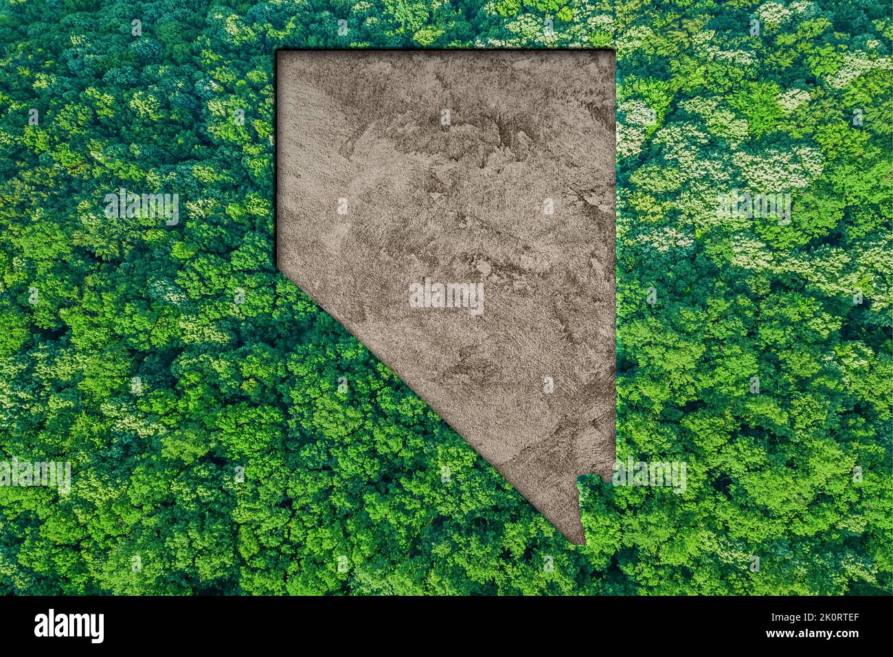 Sustainable habitat Map of Nevada, Environment concept Stock Photo