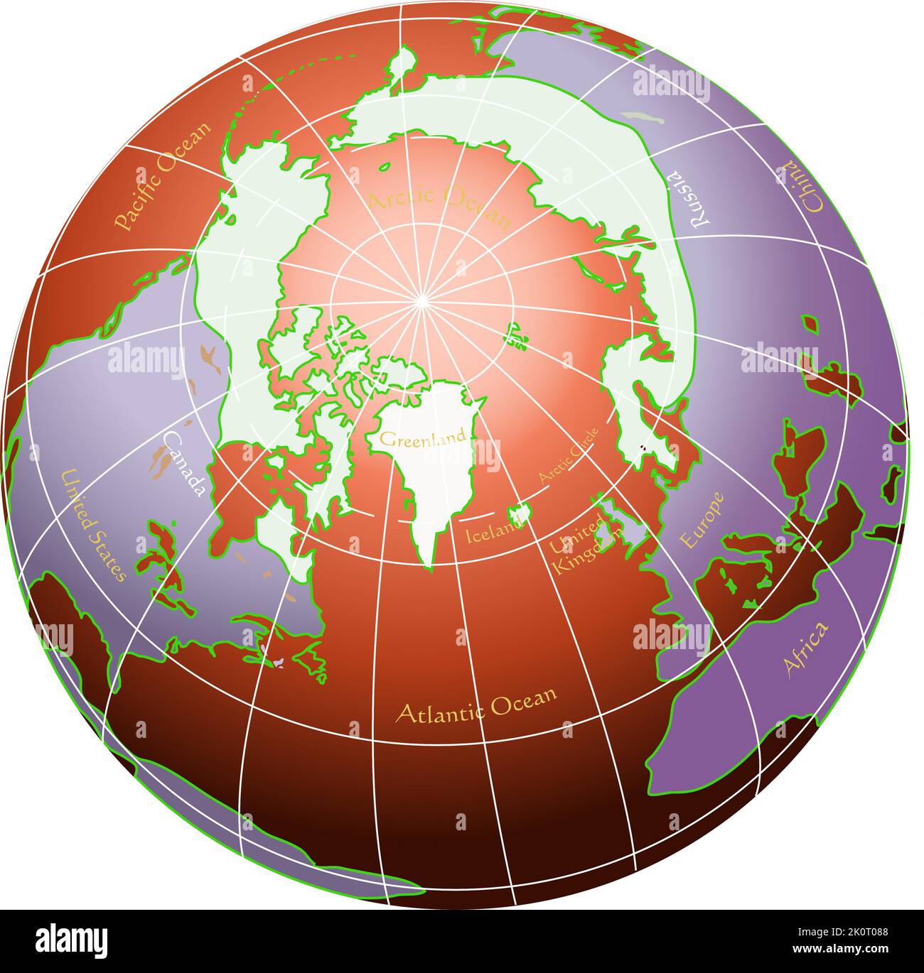 world globe artic view perspective Stock Vector Image & Art - Alamy