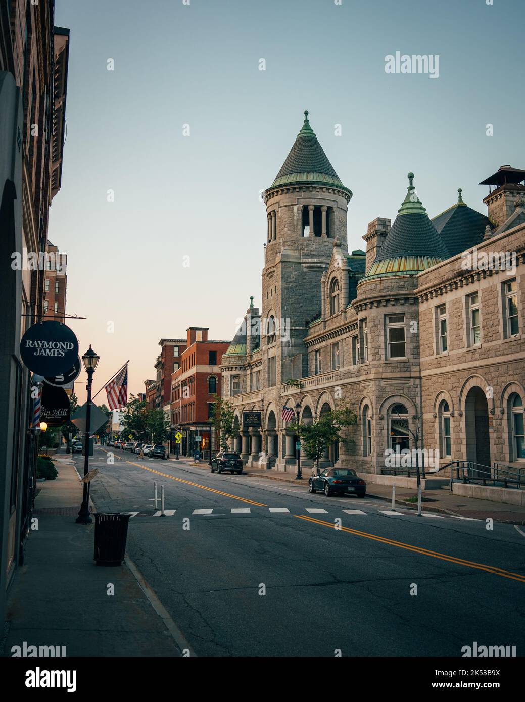 Architecture in downtown, Augusta, Maine Stock Photo