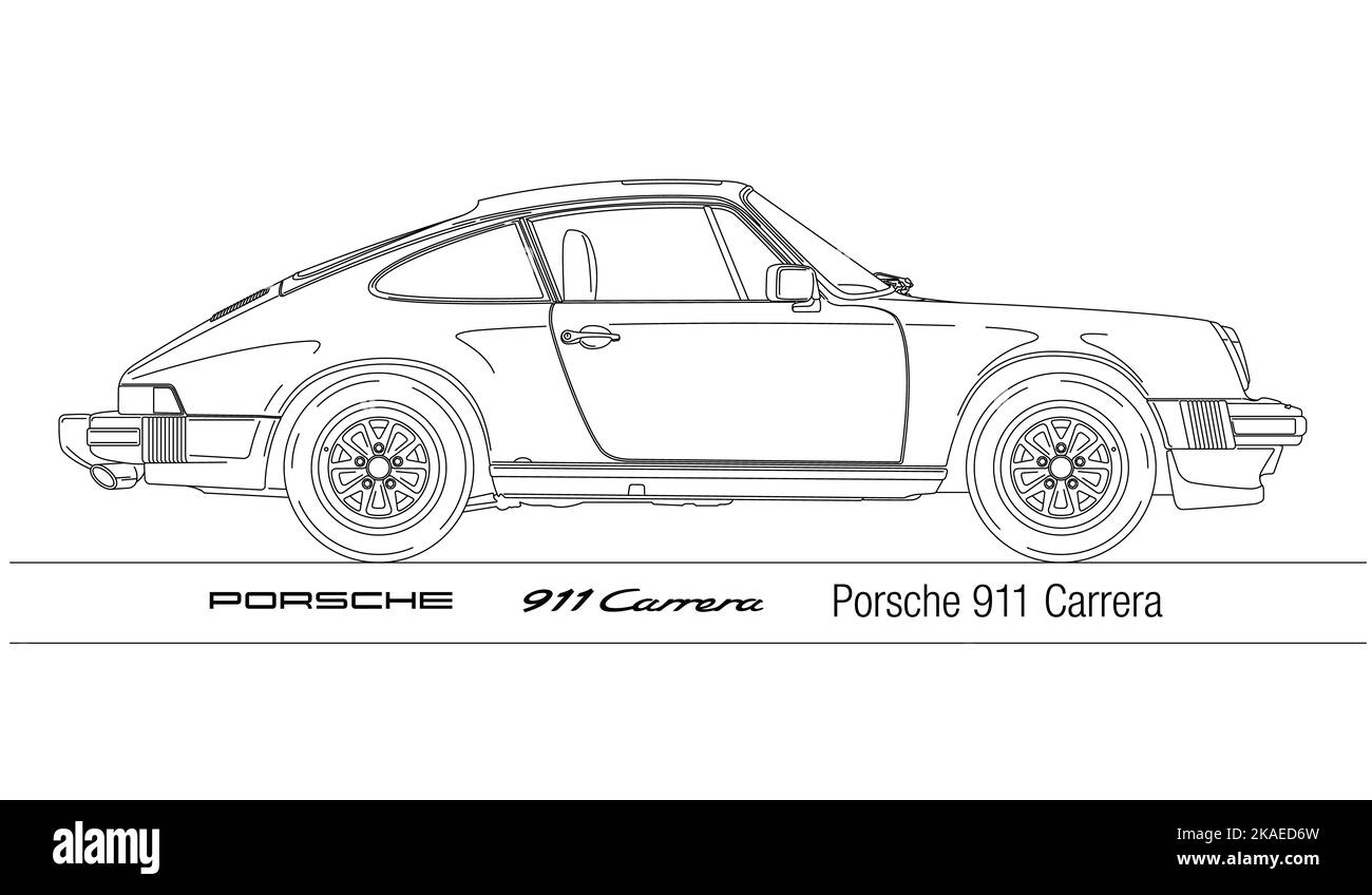 Porsche 911 Outline Drawing