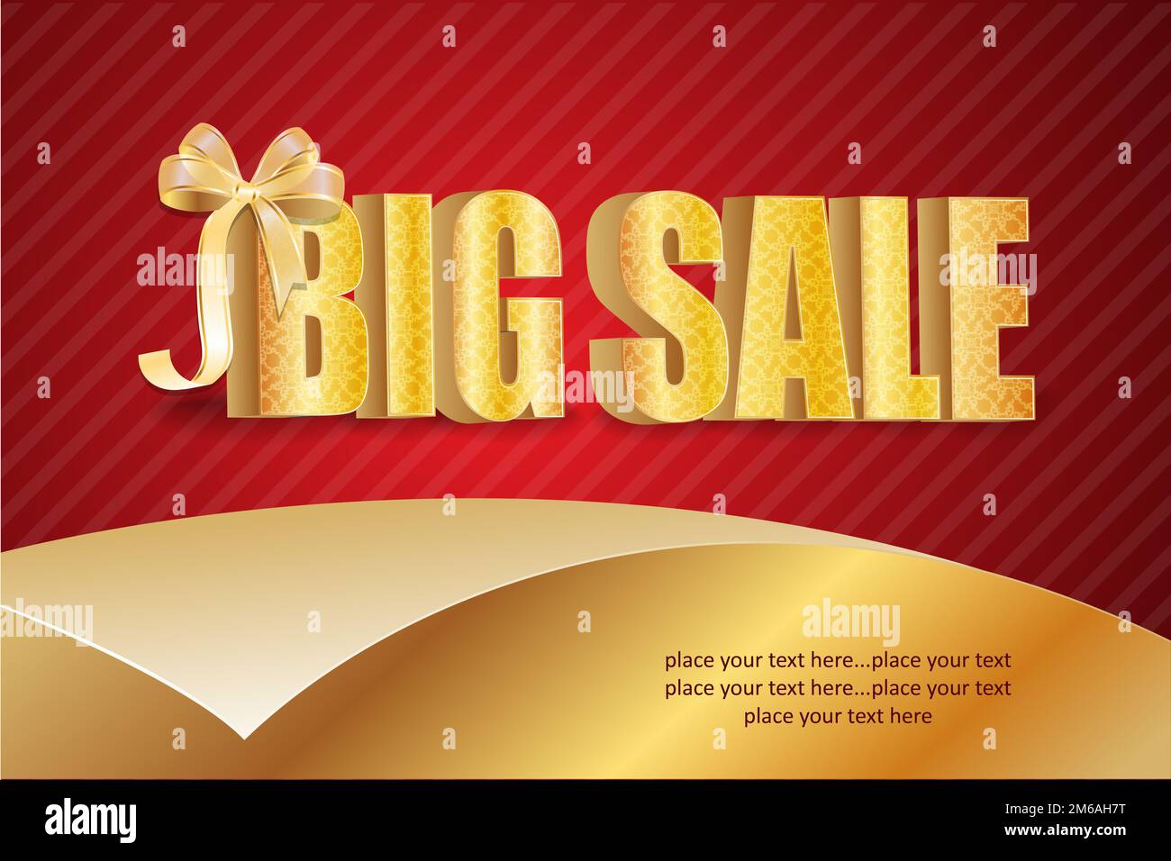 3D big sale, made of pure, beautiful luxury gold Stock Photo