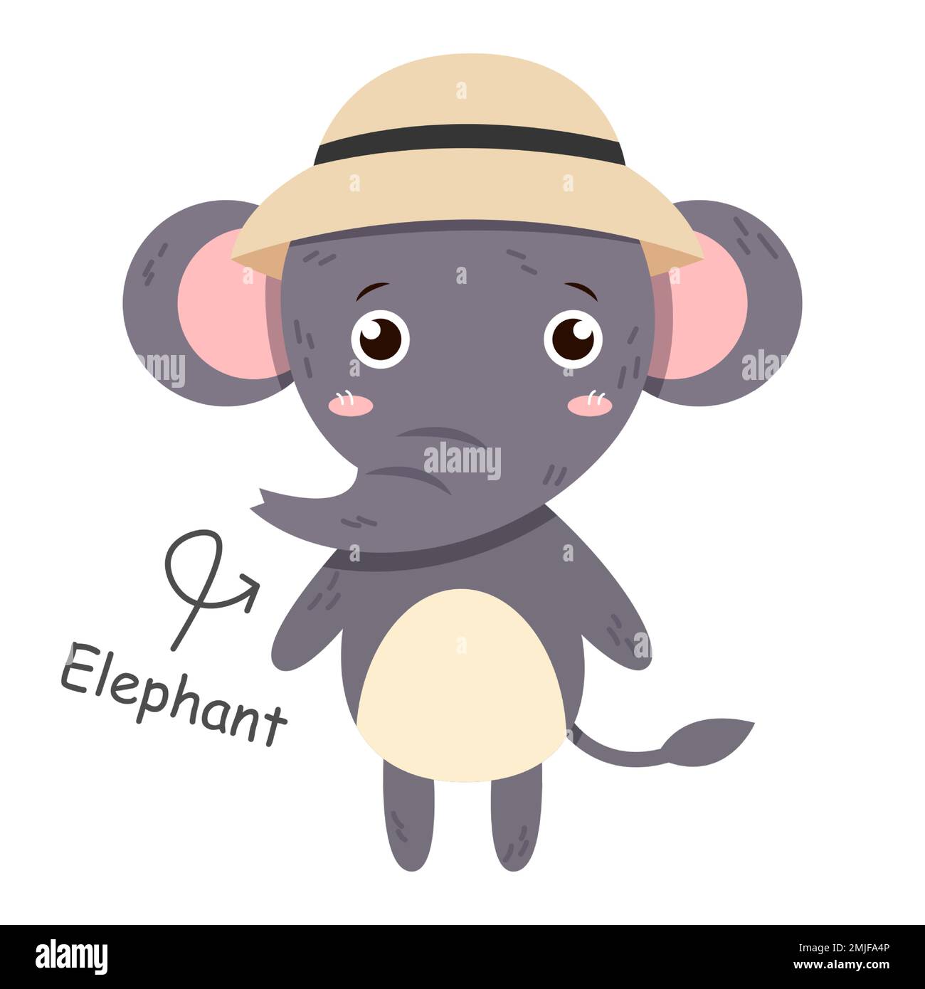 Elephant cartoon characters with clothes . Vector . Stock Vector