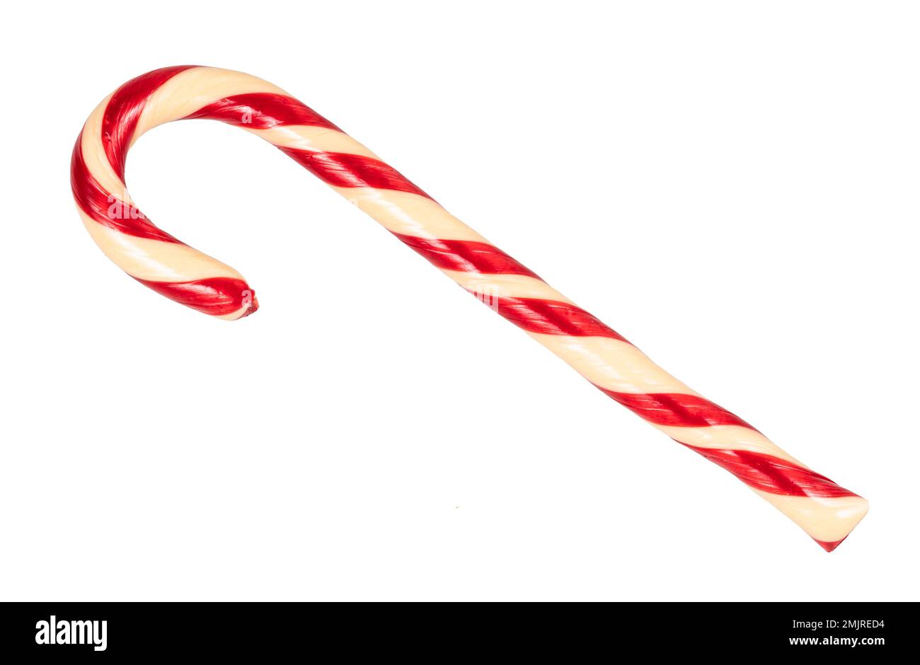 traditional candy cane cut out on white background Stock Photo - Alamy