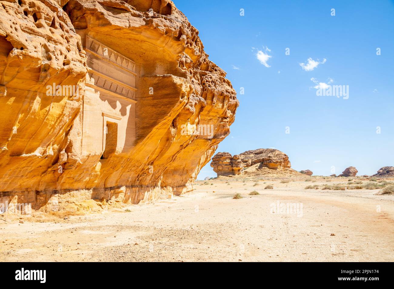 Jabal al ahmar tombs carved in stone, Al Ula, Saudi Arabia Stock Photo