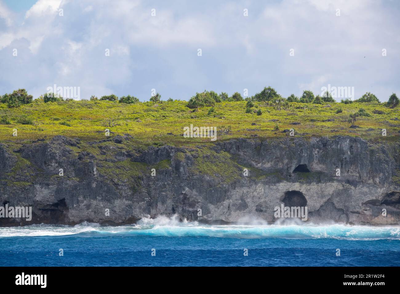 British Overseas Territory, Pitcairn Islands, Henderson Island. Rugged ...