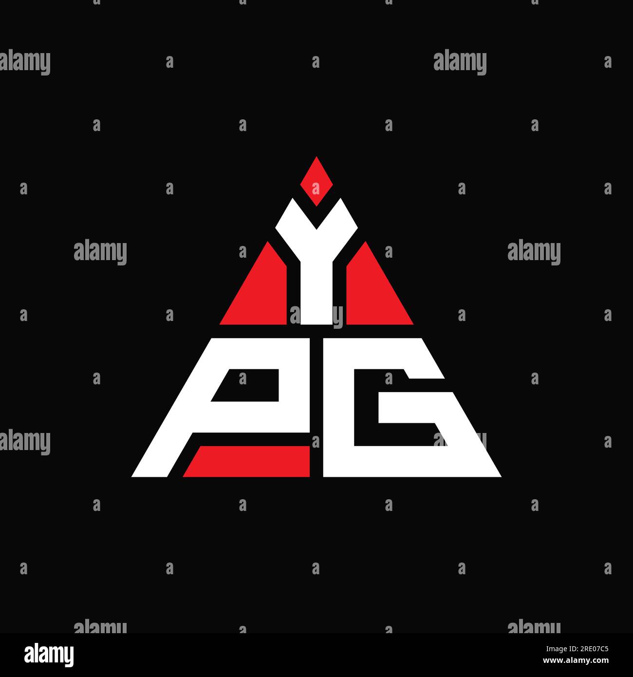 YPG triangle letter logo design with triangle shape. YPG triangle logo design monogram. YPG triangle vector logo template with red color. YPG triangul Stock Vector