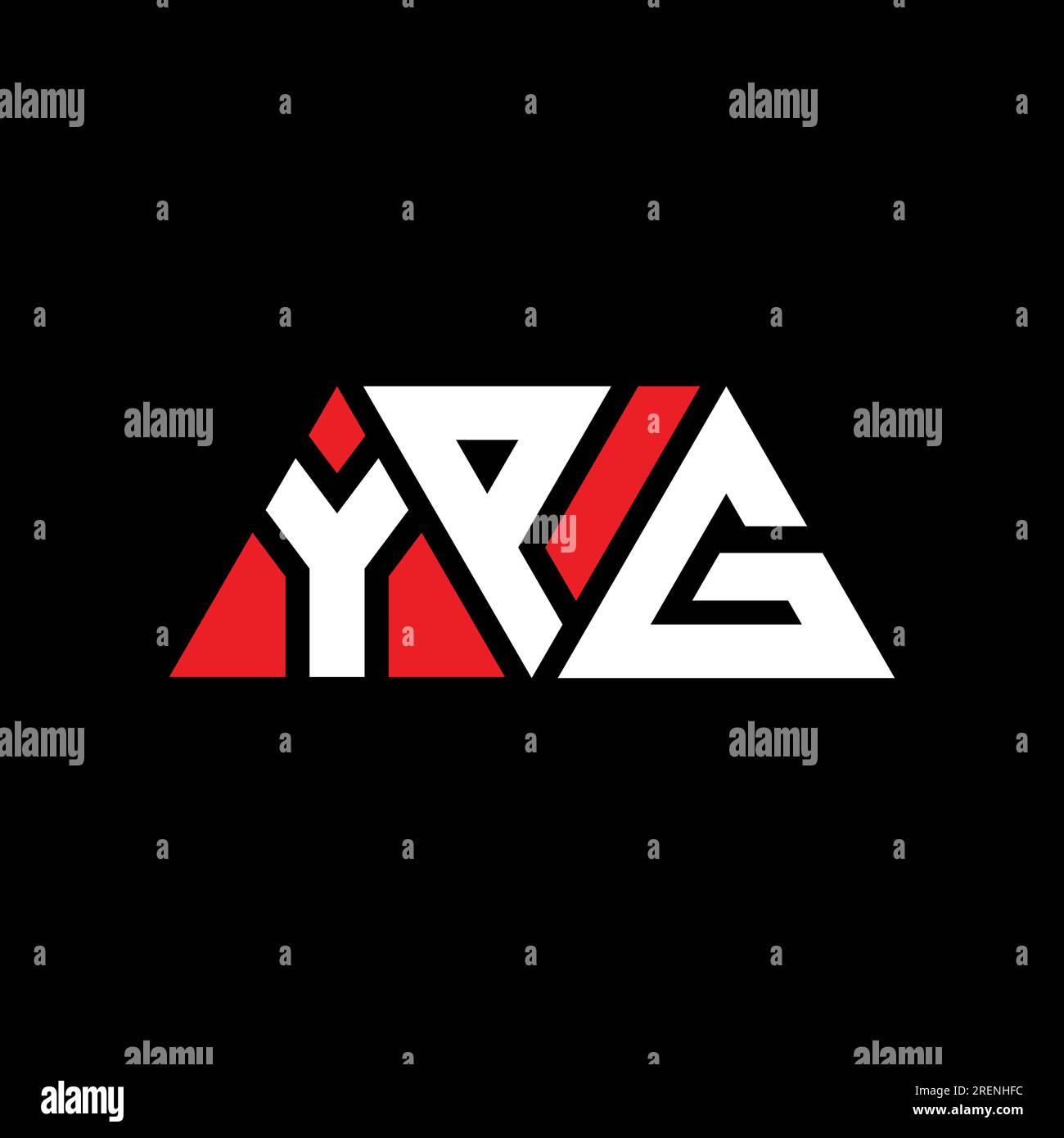 YPG triangle letter logo design with triangle shape. YPG triangle logo design monogram. YPG triangle vector logo template with red color. YPG triangul Stock Vector