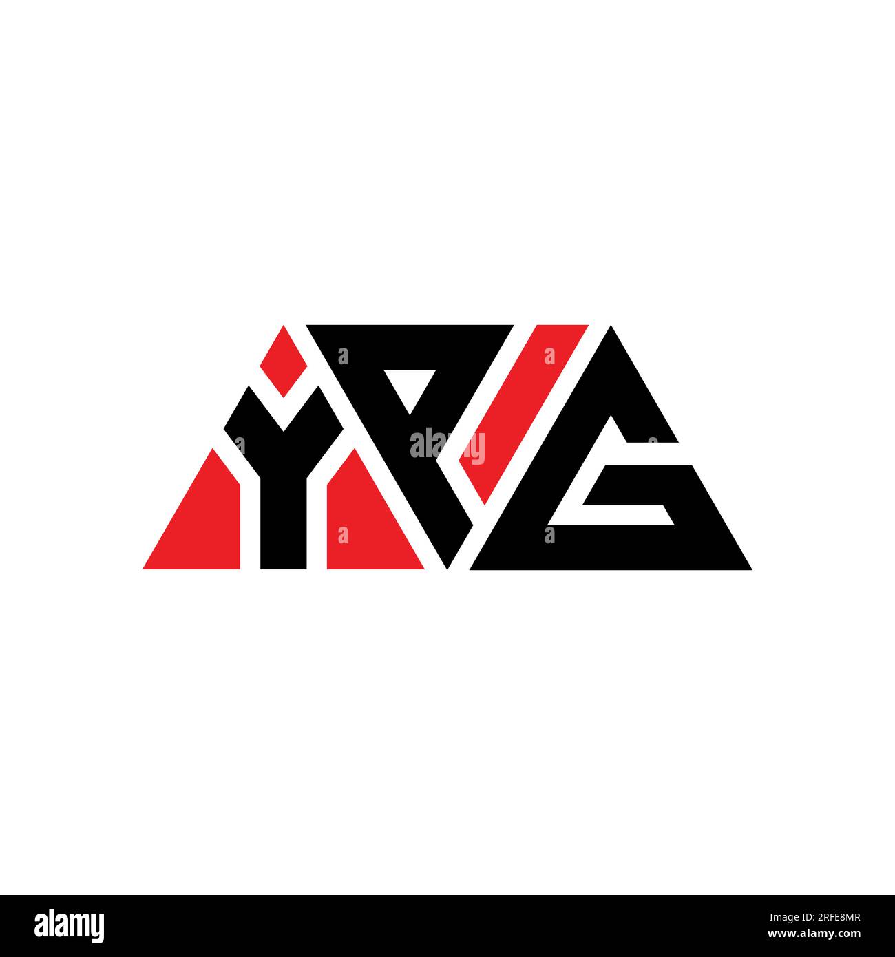 YPG triangle letter logo design with triangle shape. YPG triangle logo design monogram. YPG triangle vector logo template with red color. YPG triangul Stock Vector