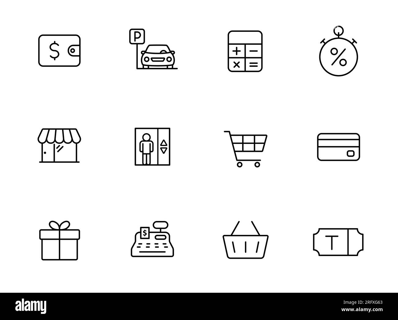 shopping mall outline icons isolated Stock Vector Image & Art - Alamy