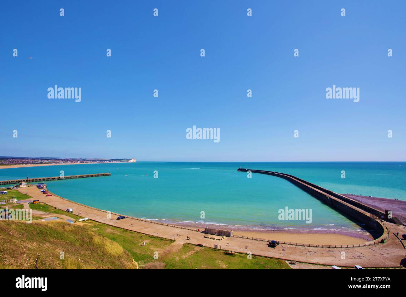 Newhaven harbour from where Oscar Wilde, Edward VIII, Operation Jubilee (the 1942 Dieppe Raid) and Lord Lucan sailed for Normandy, France Stock Photo