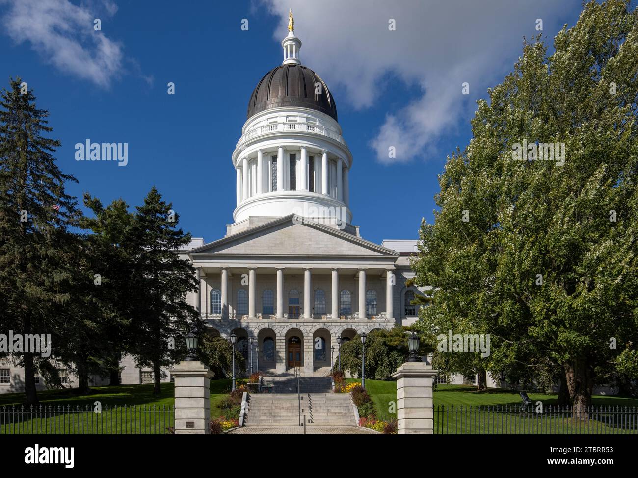 The Maine State House in Augusta, Maine, is the state capitol of the State of Maine. Stock Photo