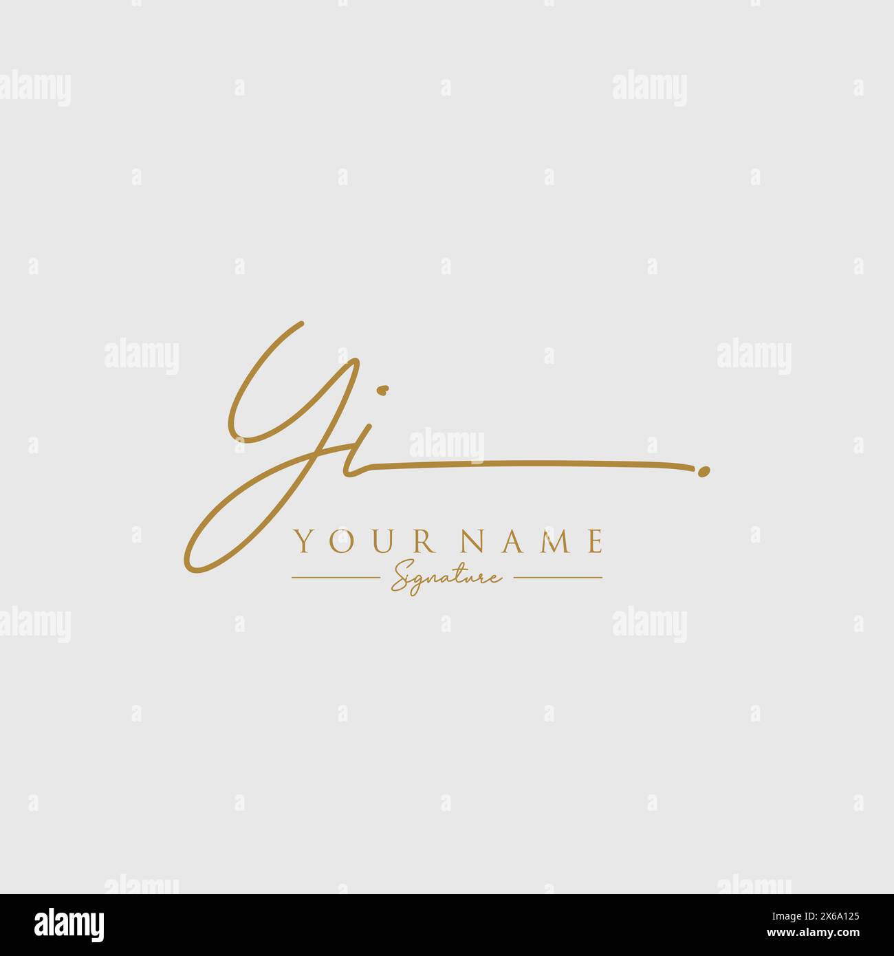 GI Signature Logo Template Stock Vector