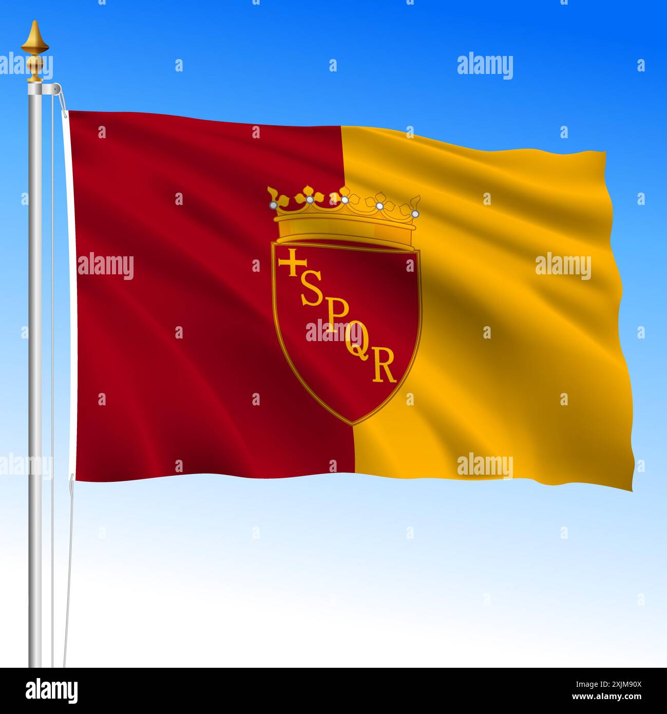 Rome, Italy, waving flag of the city, europe, vector illustration Stock Vector