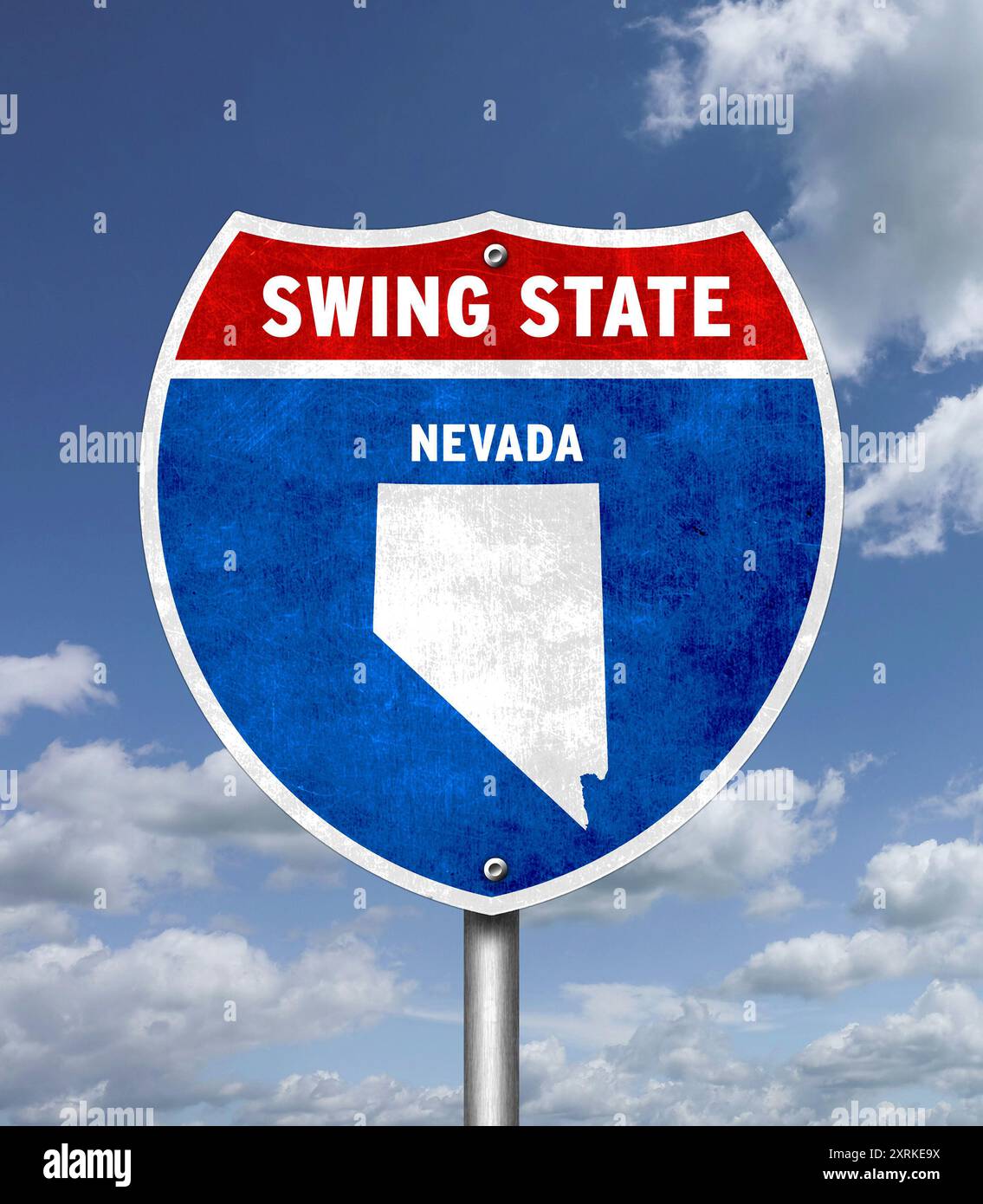 Swing State Nevada - traffic sign message Stock Photo