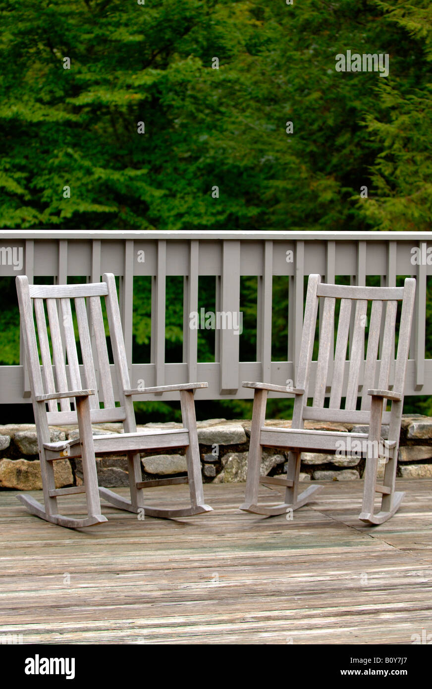 Chairs on a deck Stock Photo