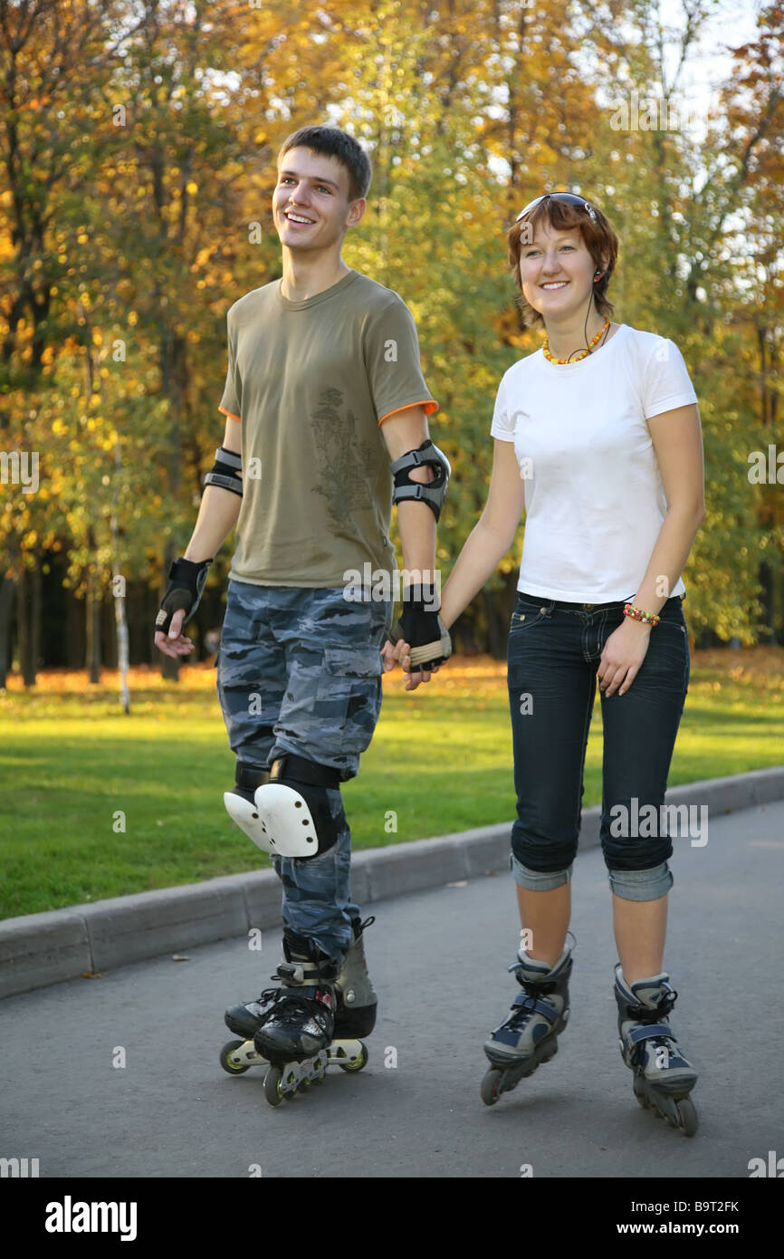 young roller couple Stock Photo