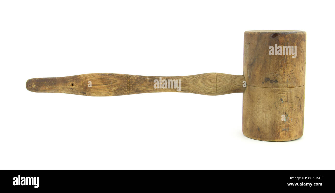 Antique wood maul Stock Photo