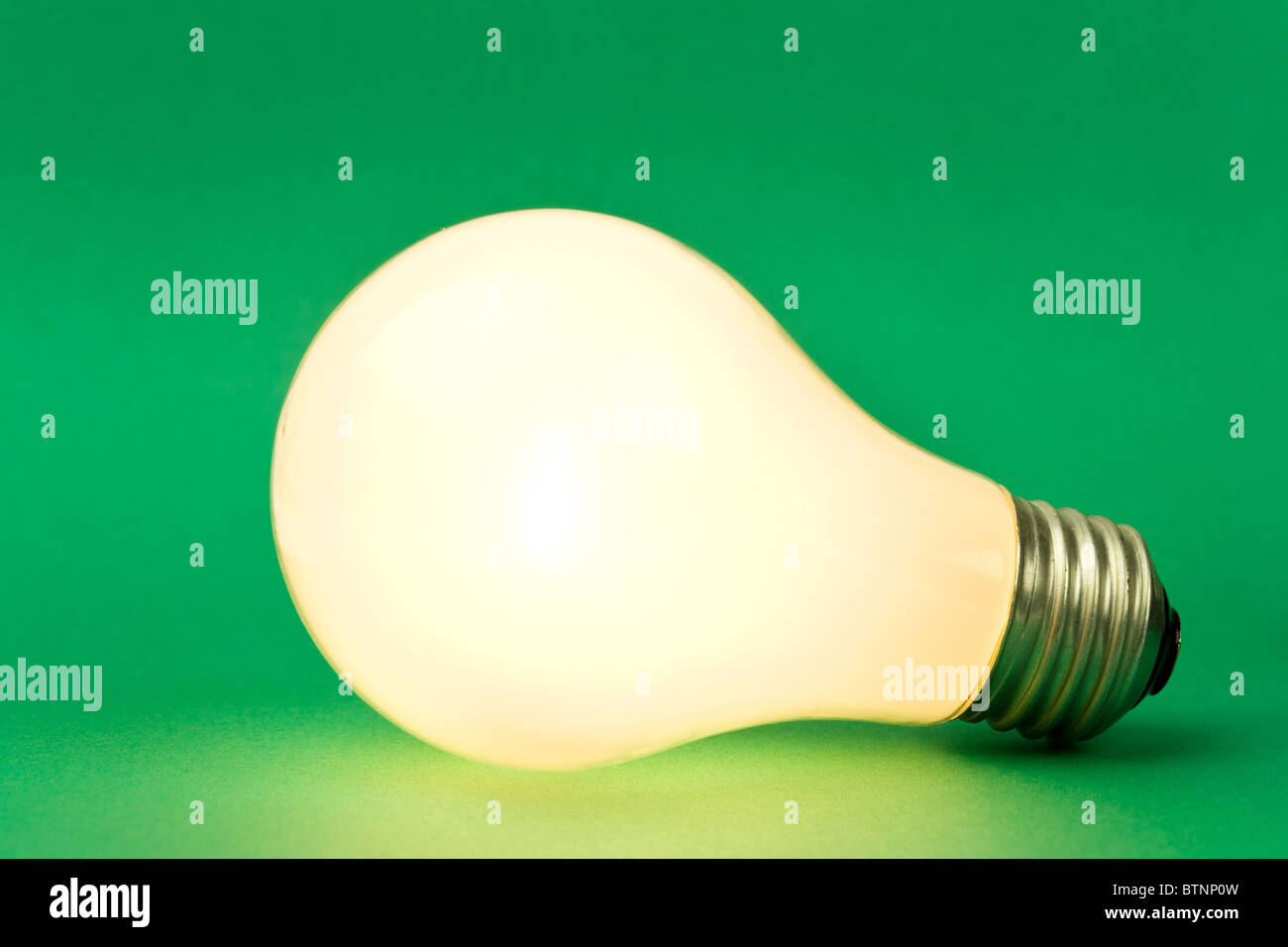 Bright Light Bulb close up shot Stock Photo