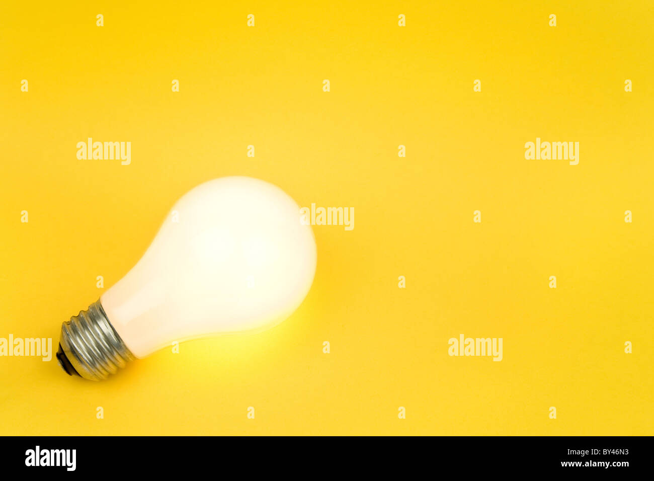 Bright Light Bulb close up shot Stock Photo