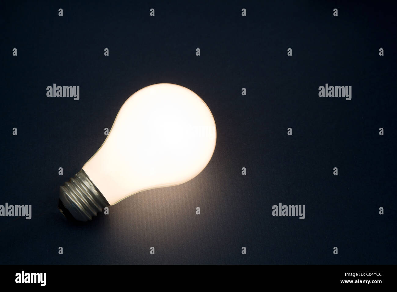 Bright Light Bulb close up shot Stock Photo