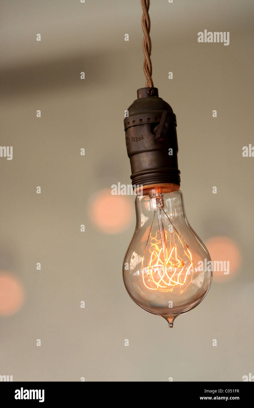 Retro light bulb Stock Photo