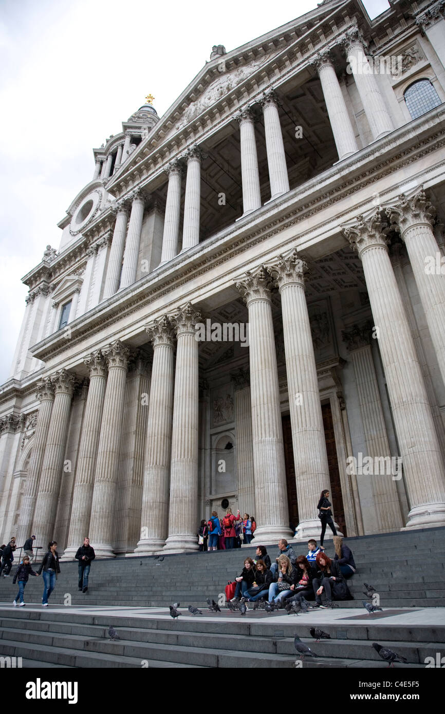 St Pauls Cathedral steps Stock Photo