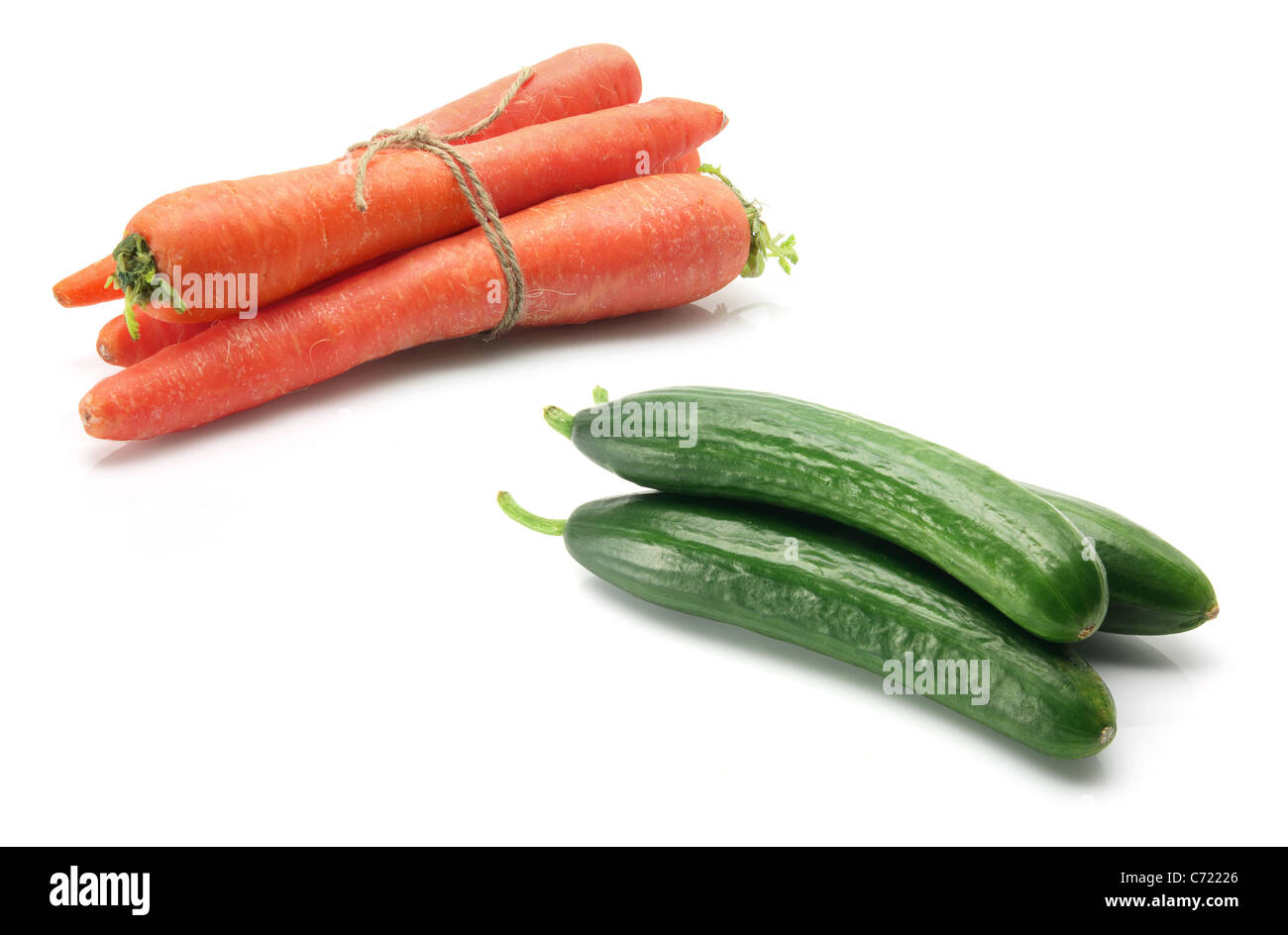 Carrots and Lebanese Cucumbers Stock Photo