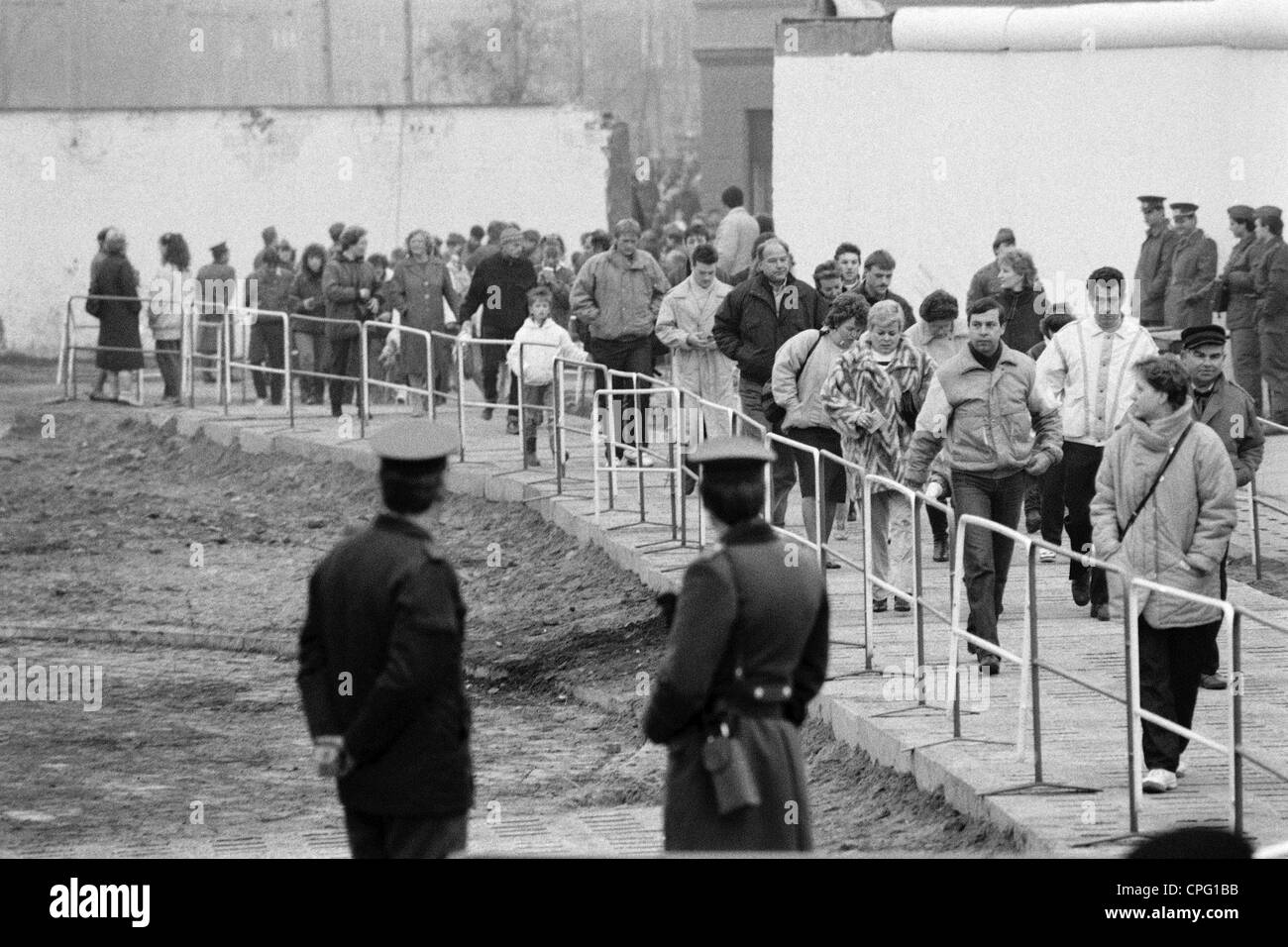 Opening of the Berlin Wall on the Bernauer Street, Berlin, Germany Stock Photo