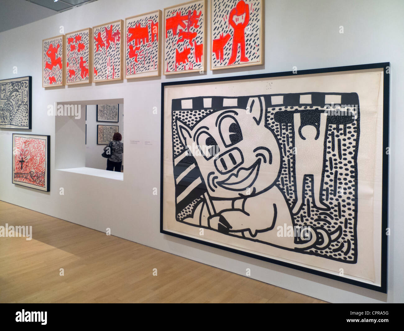 Keith Haring exhibition at the Brooklyn Museum Stock Photo