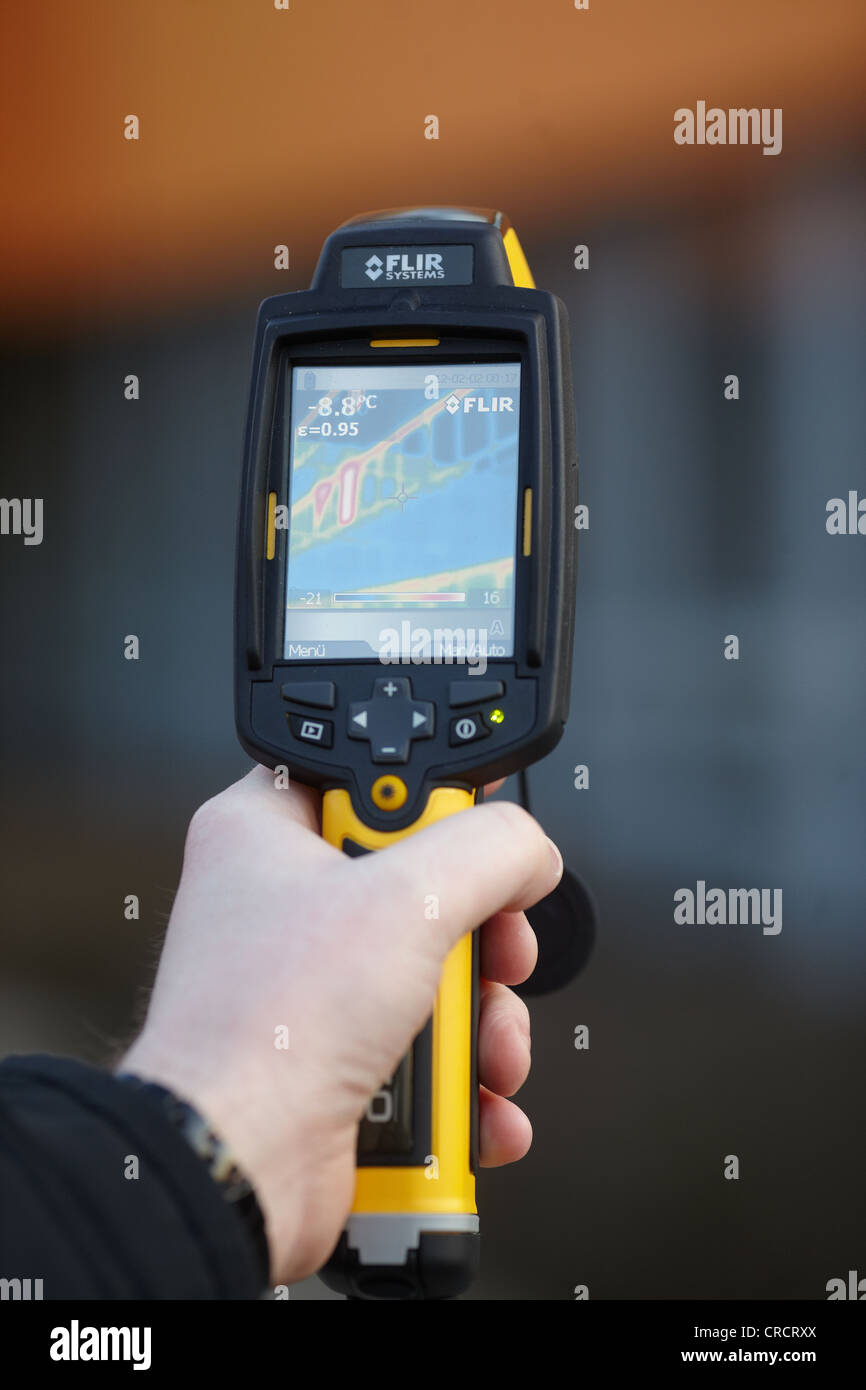 Thermal imaging camera, Muelheim-Kaerlich, Rhineland-Palatinate, Germany, Europe Stock Photo