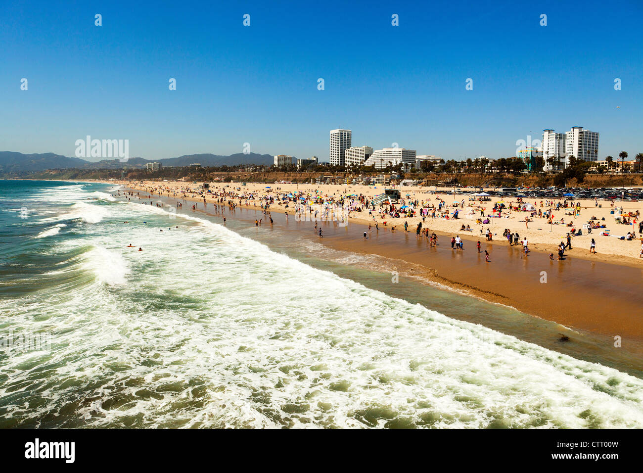 Santa Monica Beach, Los Angeles Stock Photo