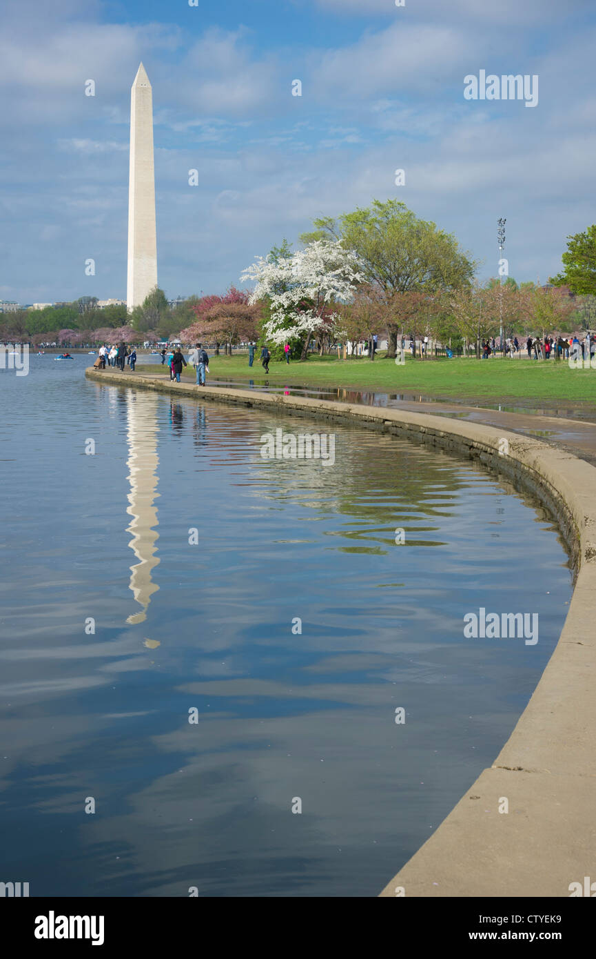 Washington Memorial over Tidal Basin Washington, DC Stock Photo