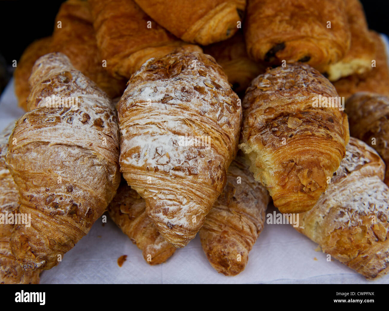 Almond croissants Stock Photo