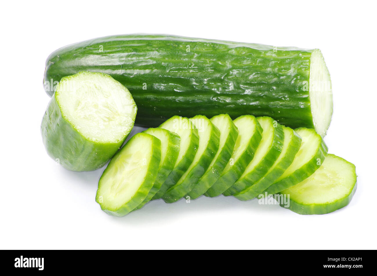 Cucumbers on the white background Stock Photo